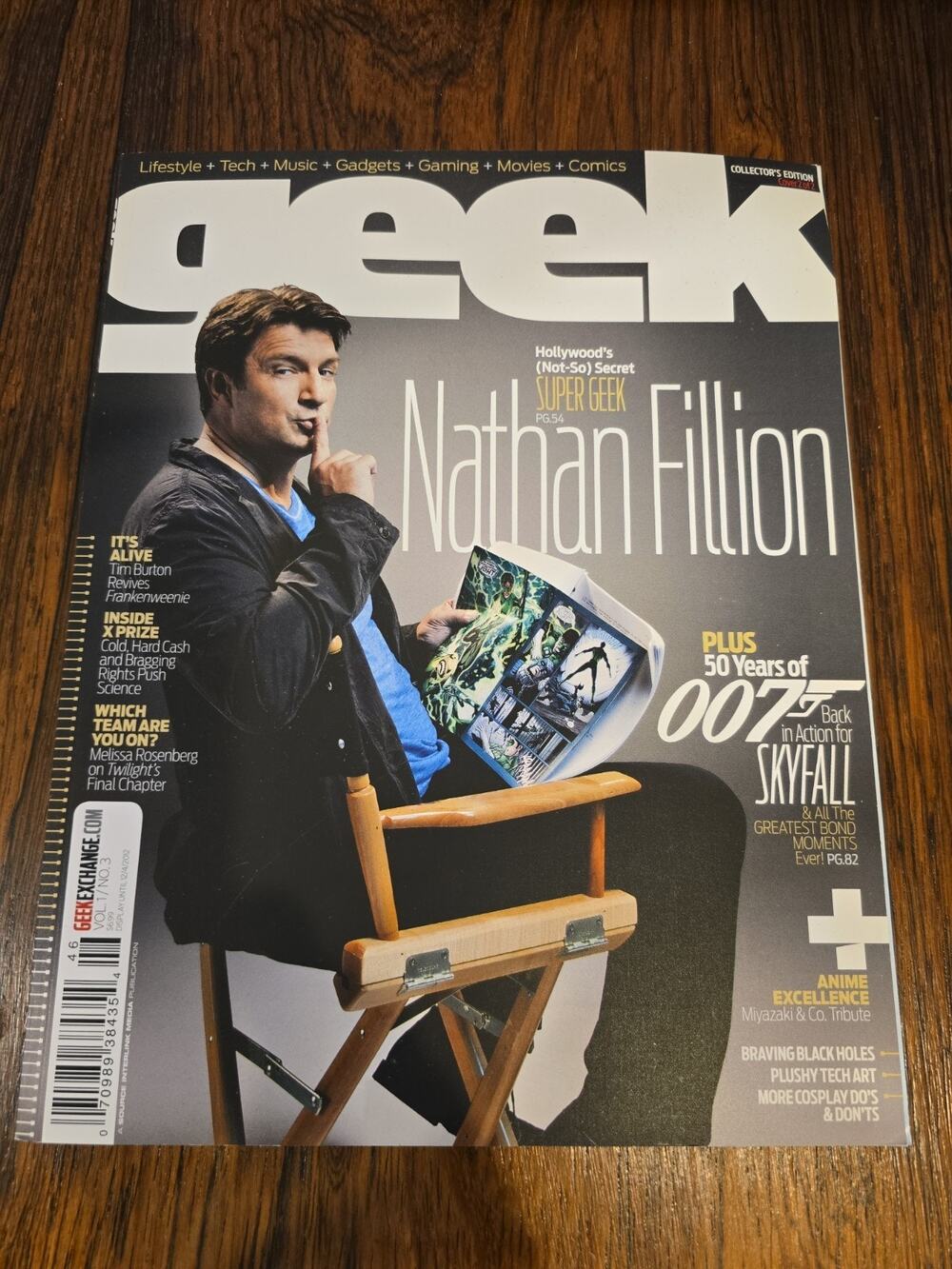 Geek Vol 1 / No.3 Cover 2 Of 2 . Nathan Fillion Geek Magazine